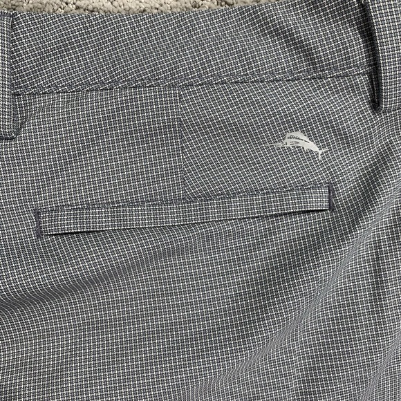 Tommy Bahama Men's Pants 35x30 Blue Micro Check Stretch Flat Front - Picture 10 of 10